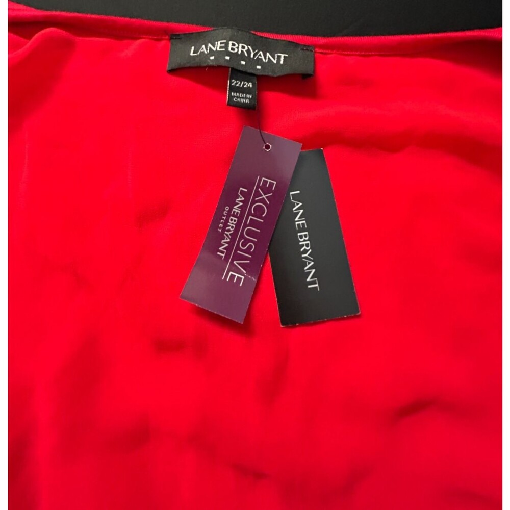NWT Lane Bryant 22 24 Plus Red Waterfall Cardigan Split Back Sheer Chiffon Knit